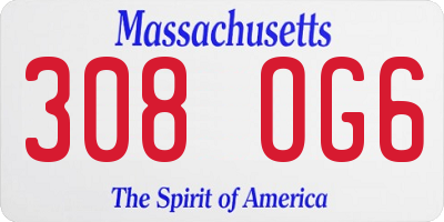 MA license plate 308OG6