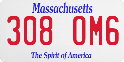 MA license plate 308OM6