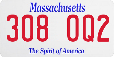 MA license plate 308OQ2