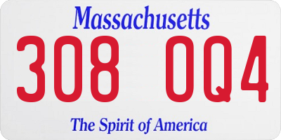 MA license plate 308OQ4