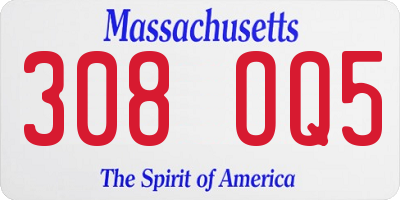MA license plate 308OQ5