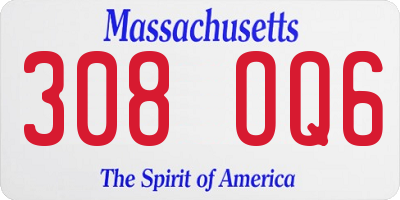 MA license plate 308OQ6