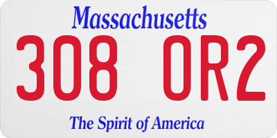 MA license plate 308OR2