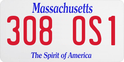MA license plate 308OS1