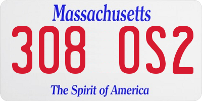 MA license plate 308OS2