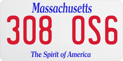 MA license plate 308OS6