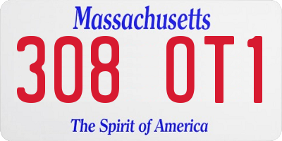 MA license plate 308OT1