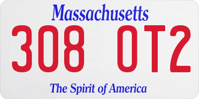 MA license plate 308OT2
