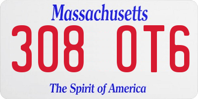 MA license plate 308OT6