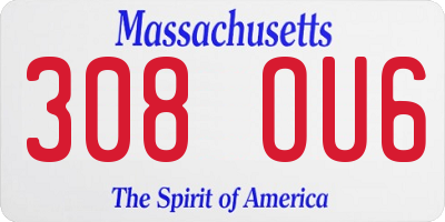 MA license plate 308OU6
