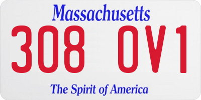 MA license plate 308OV1