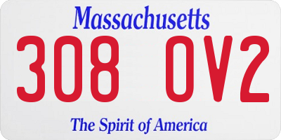 MA license plate 308OV2