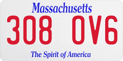 MA license plate 308OV6