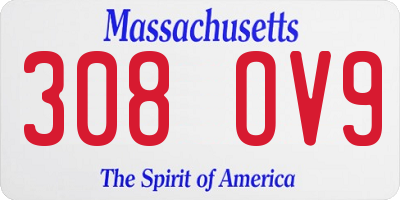 MA license plate 308OV9