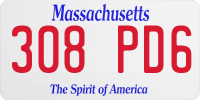 MA license plate 308PD6