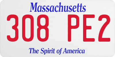 MA license plate 308PE2