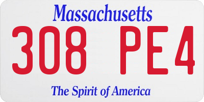 MA license plate 308PE4