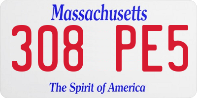 MA license plate 308PE5