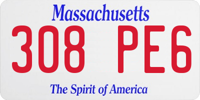 MA license plate 308PE6