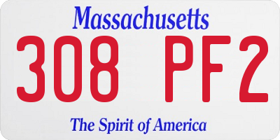 MA license plate 308PF2