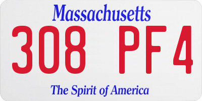 MA license plate 308PF4