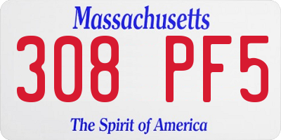MA license plate 308PF5