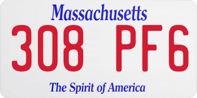MA license plate 308PF6