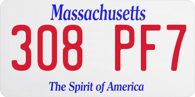 MA license plate 308PF7