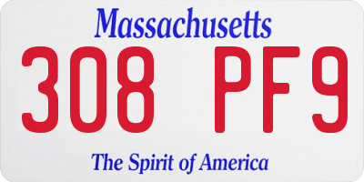 MA license plate 308PF9