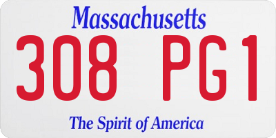 MA license plate 308PG1