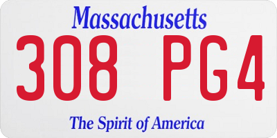 MA license plate 308PG4
