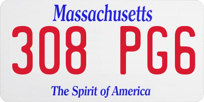 MA license plate 308PG6