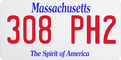 MA license plate 308PH2