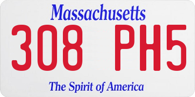 MA license plate 308PH5