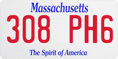 MA license plate 308PH6