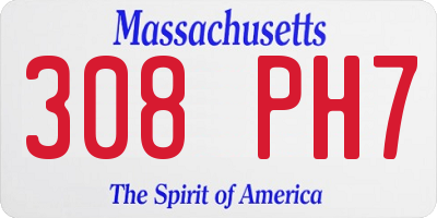 MA license plate 308PH7