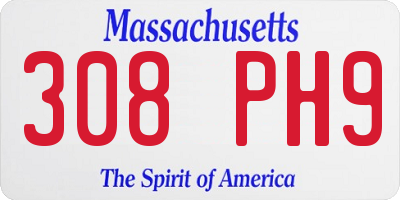 MA license plate 308PH9