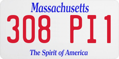 MA license plate 308PI1