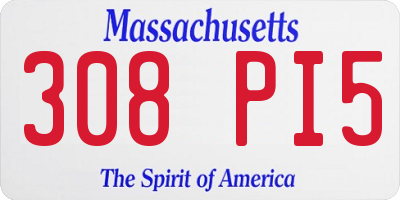 MA license plate 308PI5