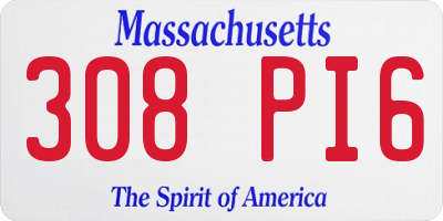 MA license plate 308PI6