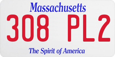 MA license plate 308PL2