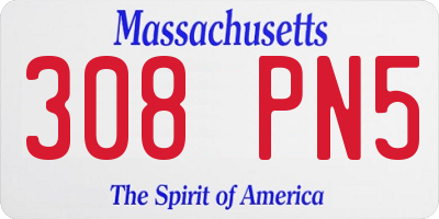 MA license plate 308PN5