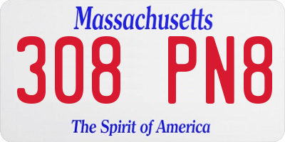 MA license plate 308PN8