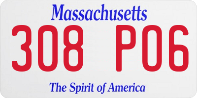 MA license plate 308PO6