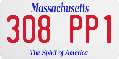 MA license plate 308PP1