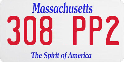 MA license plate 308PP2