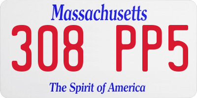 MA license plate 308PP5