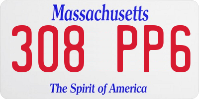 MA license plate 308PP6