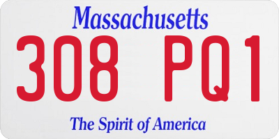 MA license plate 308PQ1