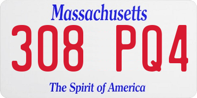 MA license plate 308PQ4
